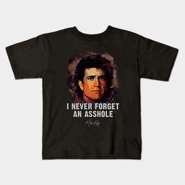 Mel Gibson as Martin Riggs Kids T-Shirt by Naumovski